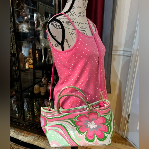 Estes Lauded Florql Water Paint Cross Body/Tote Bag - Picture 3 of 5